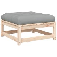 vidaXL Taburete de jardín con cojín madera maciza de abeto de Douglas Natural y negro, Natural y girs, Marrón pino Conjunto Terraza Muebles Jardín Exterior Juego de Muebles de jardín Mueble Jardín Exterior Muebles de Salon Exterior - details 4