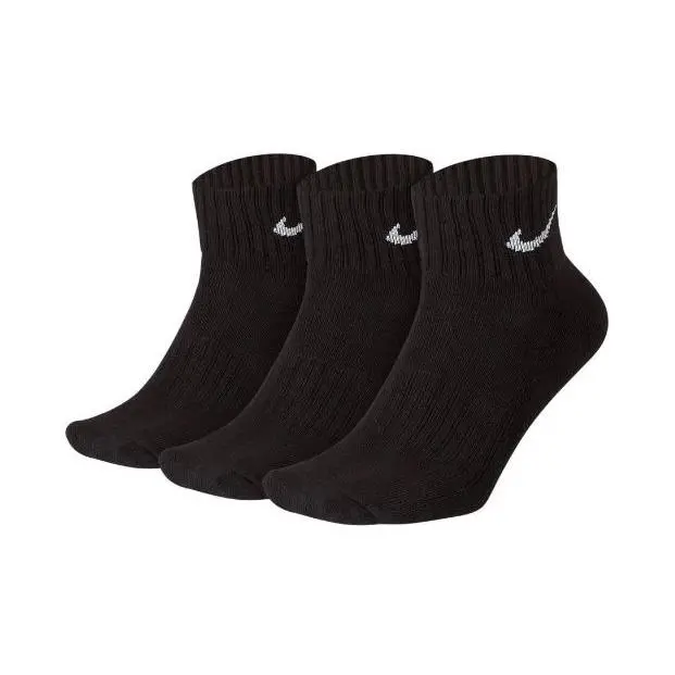 CALCETINES NIKE CUSHION QUARTER TOBILLERO NEGRO - 1