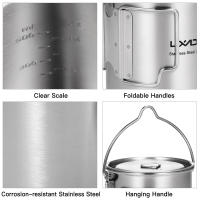 Lixada Taza De Acero Inoxidable 750ml Con Tapa Y Mango Plegable Portátil Para Camping Cocina Senderismo Picnic Uso Al Aire Libre - details 6