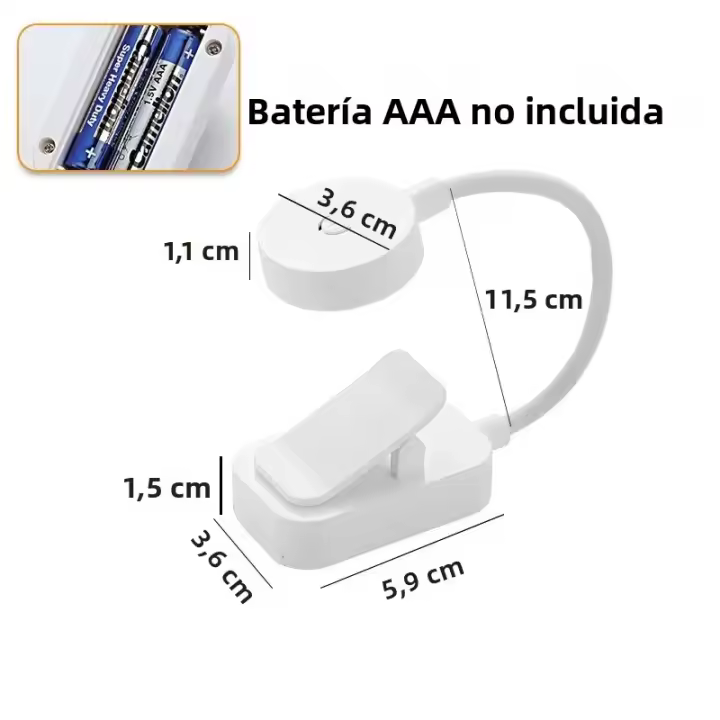 Lámpara LED Portátil Para Lectura Protección Ocular Tres Colores Para Dormitorio Estudio Lámpara De Mesa Para Estudiante Clip De Libro Luz Nocturna - 1
