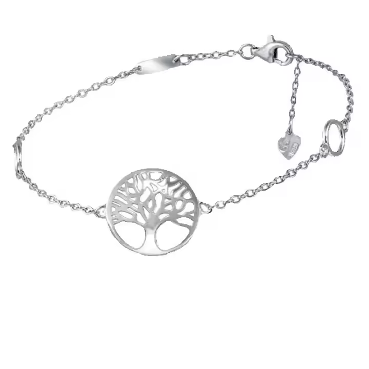 Pulsera de Plata con Árbol de la Vida, 15 mm, Cadena Ajustable 17-20 cm, Ref: CHP133PULP201D - 1