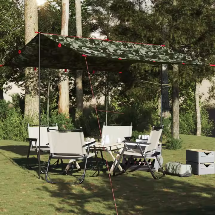 vidaXL Lona de camping impermeable camuflaje 306x306 cm - 1