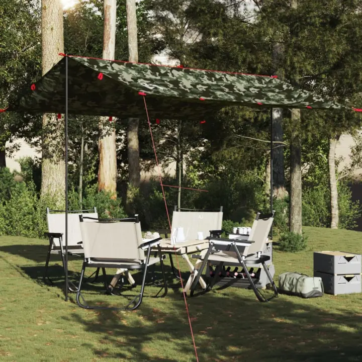 vidaXL Lona de camping impermeable camuflaje 306x306 cm - 1