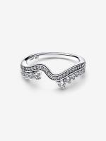 Pandora - Anillo de Onda asimétrica brillantemente-Plata de - details 1