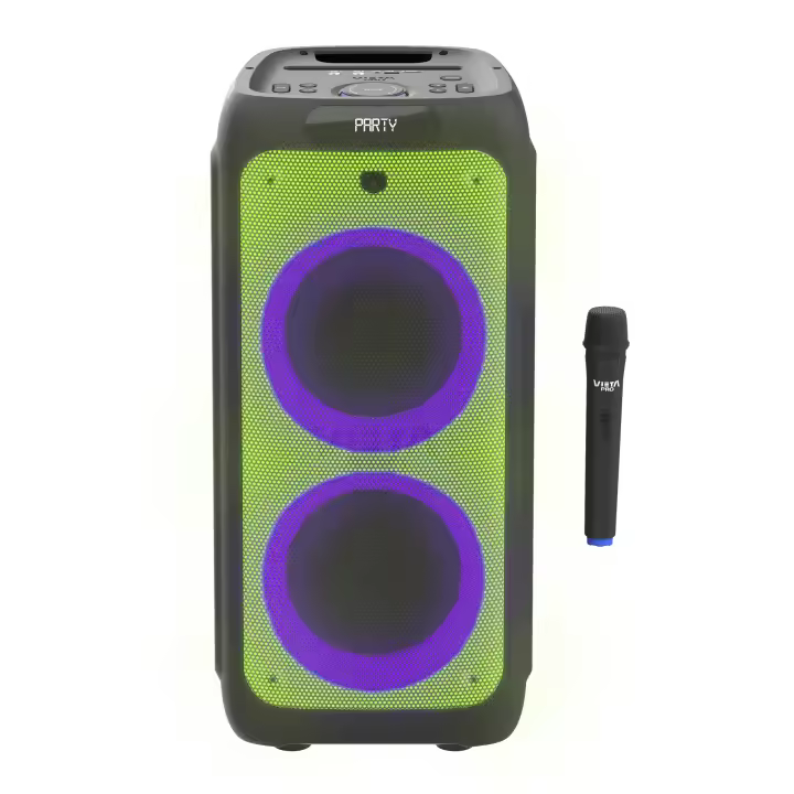 Vieta Pro Party 22 | Bluetooth, 500W,10 h de autonomía, USB, Micrófono inalámbrico, Función TWS, 2x Woofer de 6" y Tweeter, Leds RGB con Luces Flash. - 1