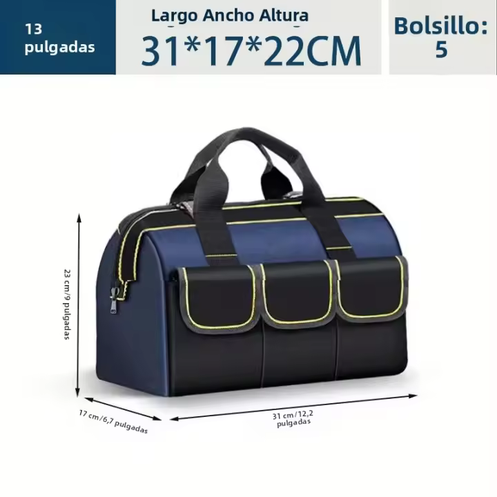 Bolsa De Herramientas Multifuncional De 23 Pulgadas Capacidad Grande Resistente Al Agua Y Al Desgaste Con Múltiples Bolsillos Para Electricistas - 1
