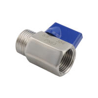 Válvula De Bola Mini De Acero Inoxidable 304 PN63 5/8'' BSP Sanitary Para Cierre De Agua En Casa Keg Coupler Cerveza Shank Macho a Hembra - details 1