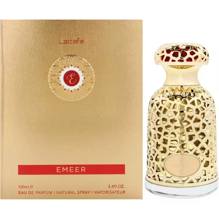 Lattafa Emeer Eau de Parfum Unisex 100 ml - Fragancia Amaderada Aromática con Notas de Bergamota y Sándalo - 1