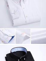 Camisa De Oxford Para Hombre Algodón Antirroto Sin Planchar Estilo Casual Ajustada Para Negocios Y Sociales Con Solapas Y Manga Larga - details 10