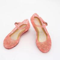 Sandalias De Verano Para Niñas Zapatos De Princesa PVC Transpirables Talla 25-37 Decoración De Cristal Estilo Cendrillon Con Tacón Suave Para Niños - details 5