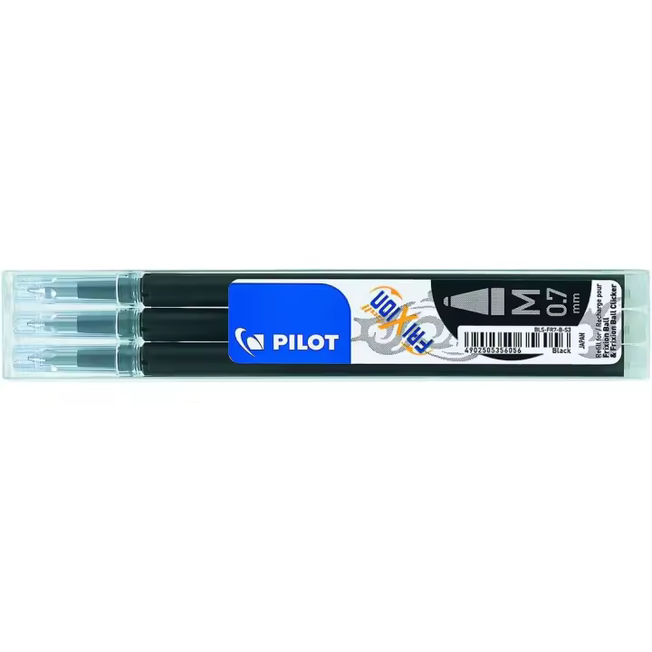 Pilot Pack 3 Recambios para Bolígrafo Frixion Ball/Clicker Tinta Borrable Negro - 1