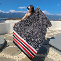 Bufanda De Playa Bohemia Para Mujer Pashmina Floral Estilo Fashion Verano Hijab Envoltura Echarpe Decorativa Polyester Sin Costuras - details 26