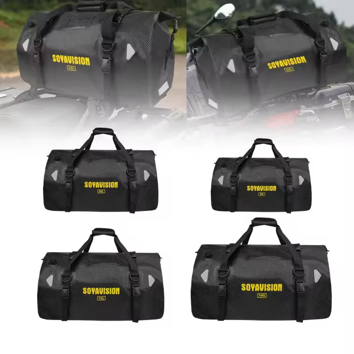 Bolsa De Asiento Para Motocicleta Impermeable De Viaje 20L 50L 70L 100L 40L 66L Equipaje Seco De PVC Para Exterior - 1