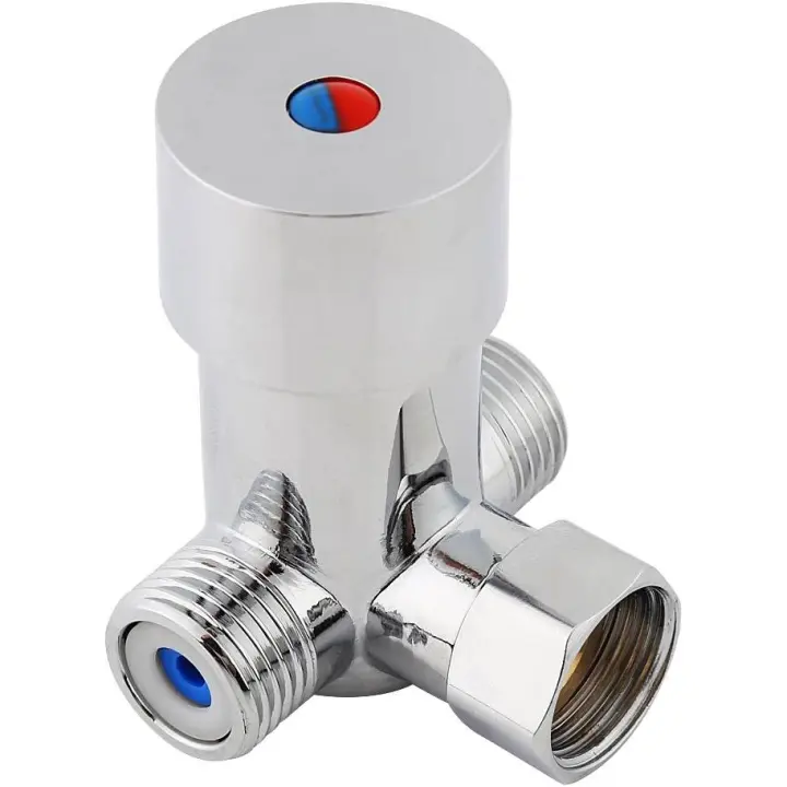 Válvula de latón para Grifo Automático, válvula de Agua fría y Caliente G1/2 - 1