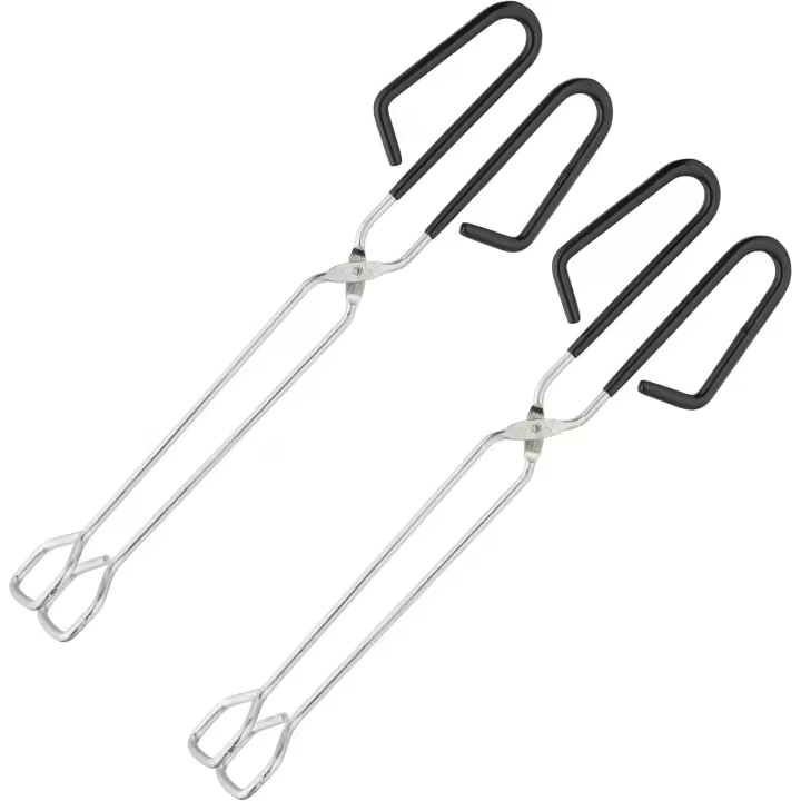 Juego de 2 pinzas para barbacoa, inoxidable Maple, Mango antideslizante, 35,5 cm de largo, Color Plata/Negro - 1