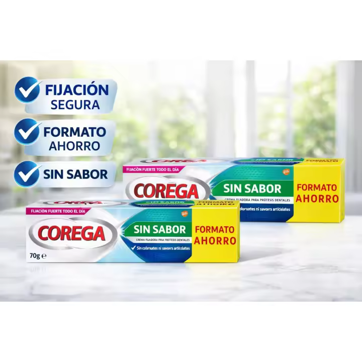 Pack 2 Unidades Corega  Sin Sabor - Adhesivo para Prótesis Dental - 70 Gr - 1