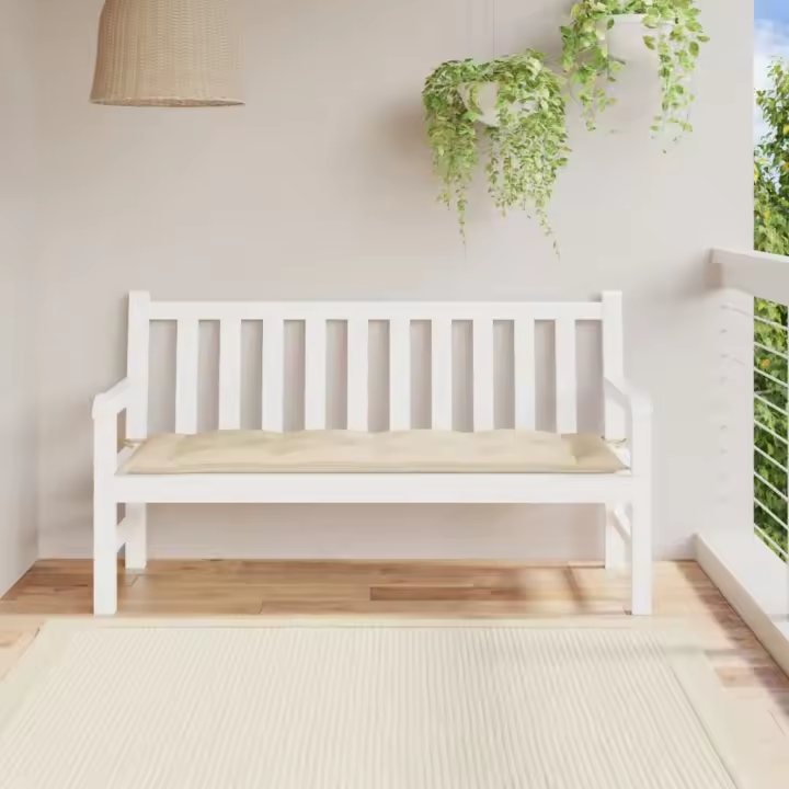 vidaXL Cojín de banco de jardín tela Oxford beige 150x50x7 cm - 1