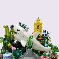MOC Bloques De Construcción Submarina Mundo Creativo Y Lindo Con Animales Marinos Como Tiburón Y Delfín Juguetes Para Niños Set De Bloques Ciudades Para Regalo - details 7