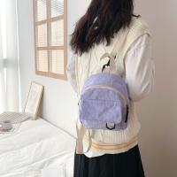 Mochila Mini De Moda Para Mujer En Terciopelo De Un Solo Color Pequeña Mochila Casual Para Estudiantes Viajes Con Cierre De Cremallera - details 6
