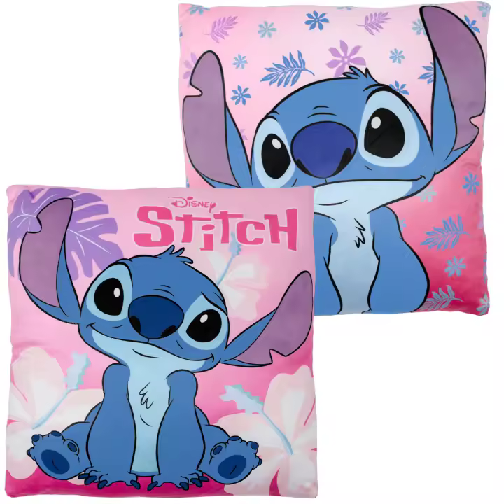 STITCH Cojín Decorativo de 40x40 cm 100% Polyester Disney Lilo y Stitch Producto Oficial - 1