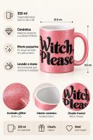 AKARURE - Taza Halloween de cerámica rosa con purpurina "Witch ,Please" 350 ml - details 2