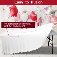 Mantel Estirable De Spandex Para Mesa Rectangular 6ft/8ft Con Falda De Mesa Telas De Mesa Stretch Para Bodas Fiesta Banquete Uso Doméstico Y Exterior - details 5