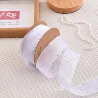 Cinta De Satén De Seda Con Puntos Plateados 20 Yardas 4CM Para Embalaje De Flores Regalos Caja De Regalo Decoración De Boda Navidad Fiesta DIY - details 7