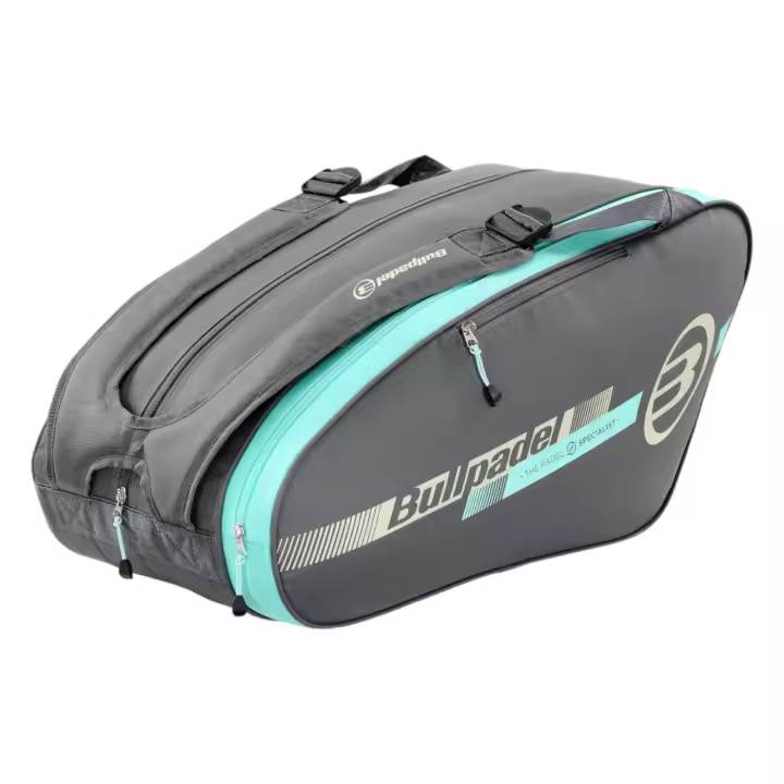 BULLPADEL Paletero Tour Color Dark Grey - Paletero Capacidad Intermedia - Ligero - Compartimento Principal - Capacidad 2 Palas Padel - Bolsillo Lateral - Paletero Bullpadel - 1