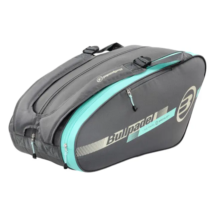 BULLPADEL Paletero Tour Color Dark Grey - Paletero Capacidad Intermedia - Ligero - Compartimento Principal - Capacidad 2 Palas Padel - Bolsillo Lateral - Paletero Bullpadel - 1