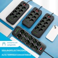 2M Recleta de Corriente alterna con European enchufe, cable de extensión multipunto, enchufe Eléctrico con 4 Puertos USB, Carga rpida, Filter de Red MULTIFUNCTION - details 2