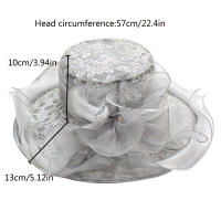 Sombrero De Flores Para Mujer Organza Gran Borde Para Bodas Y Té En La Iglesia Sombrero De Sol Casual De Polyester Floral - details 13