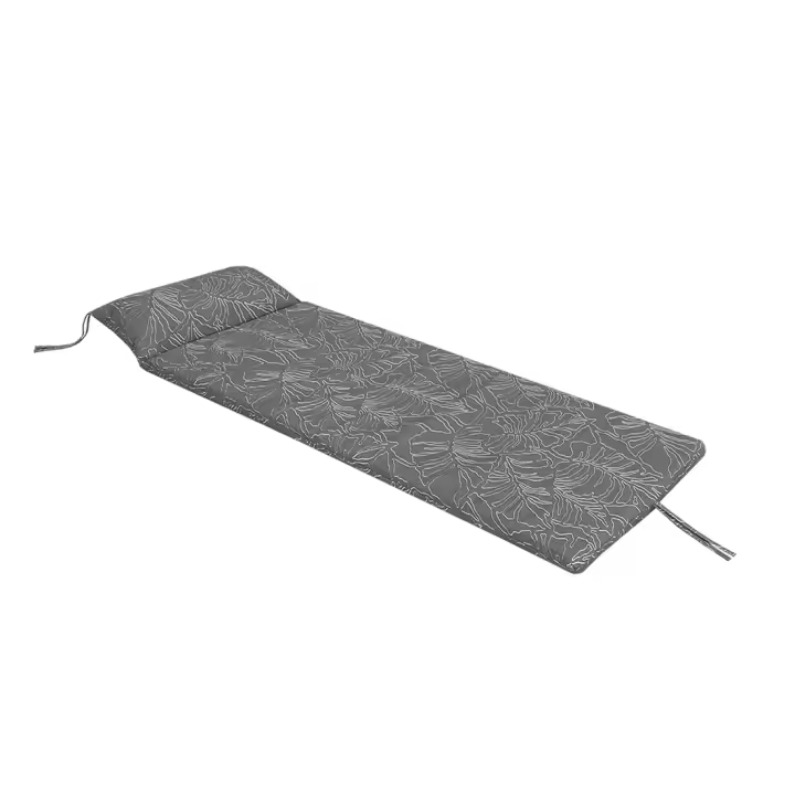 Acomoda Textil – Tumbona con Cojín Cabezal Enrollable 180x50x4 cm para Jardín Piscina, Playa, Balcón y Terraza. Colchón para Exterior Desenfundable, Portátil, Ligero y Cómodo. (Gris) - 1