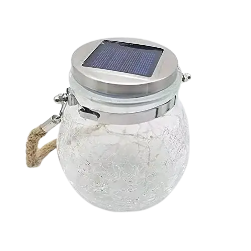 Pack 2 Colgantes Solares de Cristal - Luz LED Cálida - Sensor de Luz Automático - 1