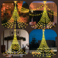 Cadenas De Luces Solar Impermeable De 9.8Ft Con 280 LED Y 8 Modos Para Jardín Camping Decoraciones Navideñas Al Aire Libre Pentagram - details 12