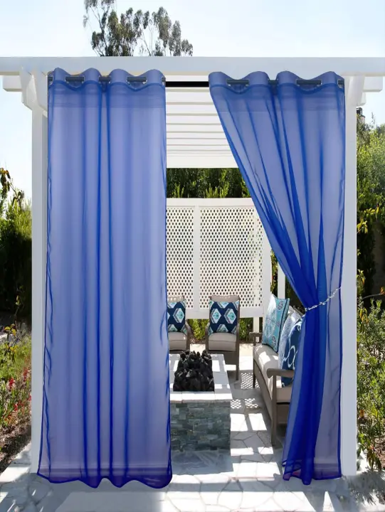 Cortinas Transparentes Impermeables Náuticas Para Sala De Estar Jardín Tab Top Instalación En Techo Privacidad Interior Voile - 1