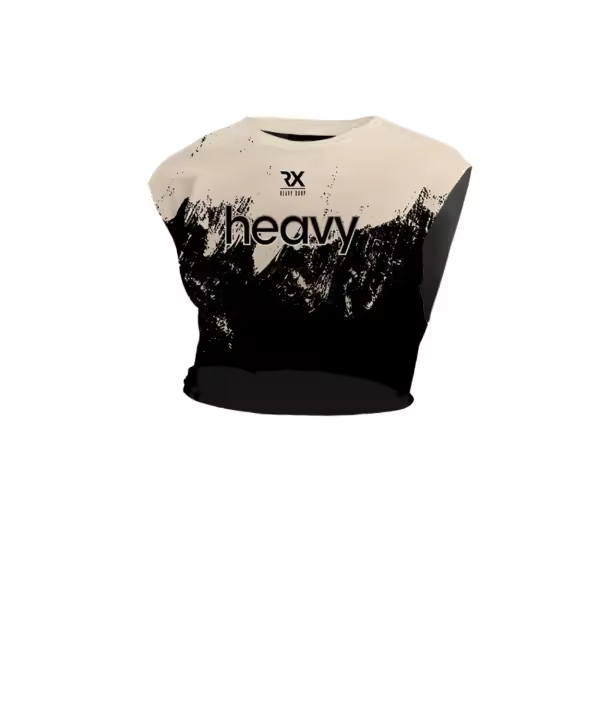 Crop Top técnico Mujer - Cross Training - Cruje Beige deportivo- Rx Heavy Rx Heavy Camiseta mujer tecnica   crop top camisetas chica femenina gym fitness crossfit cross training mujer algodón - 1