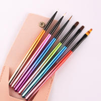 Cepillo De Uñas Colorido Para Gel UV Liner Cepillo Plano Oval Unisex Herramienta De Arte De Uñas Pincel Universal Para Pintura Ombre - details 4