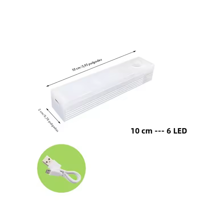 Luz Nocturna LED Con Sensor De Movimiento Recargable Por USB Luz De Armario Escalera Para Cocina Tipo C Luz De Noche Para Armario - 1