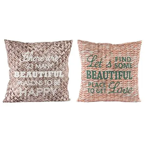 Juego de 2 cojínes Originales con Frases Ingles 40x40 cm-DAMDAM GO - 1