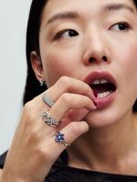 Pandora - Anillo Abierto with Racimo de herbario brilliant-Plata de Ley - details 4