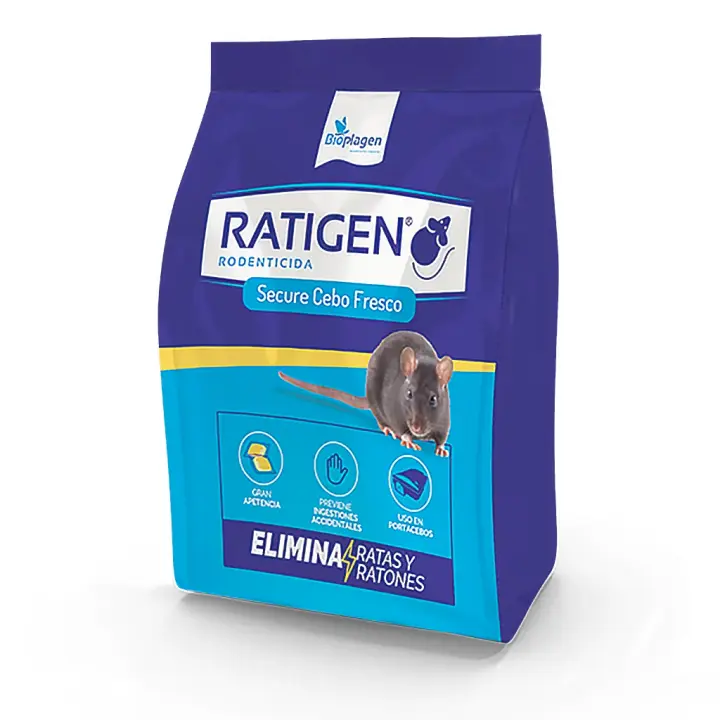 Bioplagen Raticida Ratigen Secure Cebo Fresco Brodifacoun con Vainilla 150g - Solución N.º 1 en Raticidas - 1