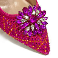 Sandalias De Fiesta Verdes Con Zapatos De Tacón Alto Y Bolso De Venus Chan Estilo INS Punta Redonda Brillante Elegantes Para Mujer - details 22