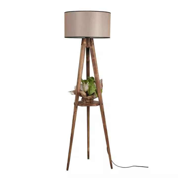 Lámpara de pie WELLHOME con Estructura de madera color Marrón - 1