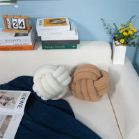 Cojín Decorativo De Lana Suave Con Nudo Manual Para Sala De Estar Y Cama JAF012 Almohada De Terciopelo Redondo Para Sofá Y Cama - details 4