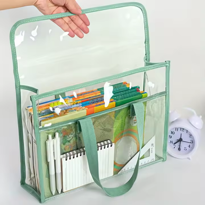 Carpeta Portátil Grande De Transparencia Total Y Impermeable Para Archivos Adhesivos Suministros De Oficina - 1