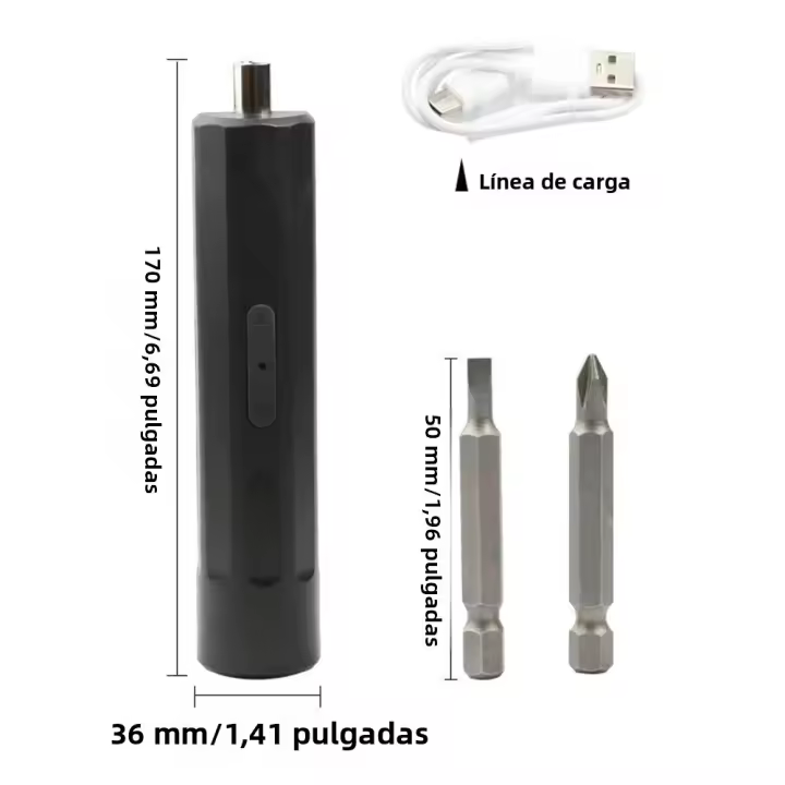 Mini Destornillador Eléctrico Portátil Recargable Por USB Herramienta De Potencia Para Reparación Doméstica Con 2 Piezas De Broca - 1