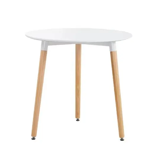 ORION91 Mesa Redonda (Ø80x72cm) Blanca 3 Patas Redonda Madera de Haya Nórdico Comedor Salón Cocina Teletrabajo Oficina - SpazioLuzio - 1