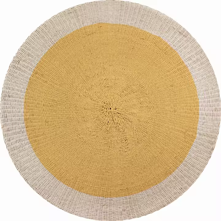 VINILIKO, set de 4 individuales de vinilo Rattan Yellow  4u-[Diam] 40 cm - 1
