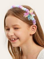 Diadema De Estrella Brillante Para Niñas Con Encaje Arcoíris Y Forma De Mariposa Accesorios De Cabello Para Niños Fiesta Fashion - details 1