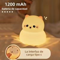 Luz Nocturna De Gato De Silicona Lindo Dimmer Recargable Para Decoración De Habitación De Niños Luz Táctil Sin Cable Para Dormitorio Infantil - details 2